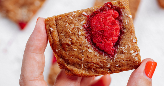 Raspberry Coconut Blondies