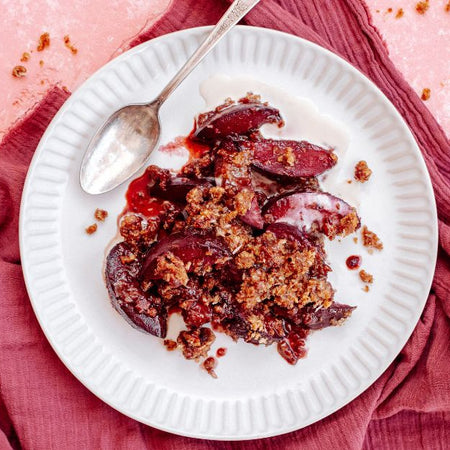 Queen Garnet Prebiotic Plum Crumble